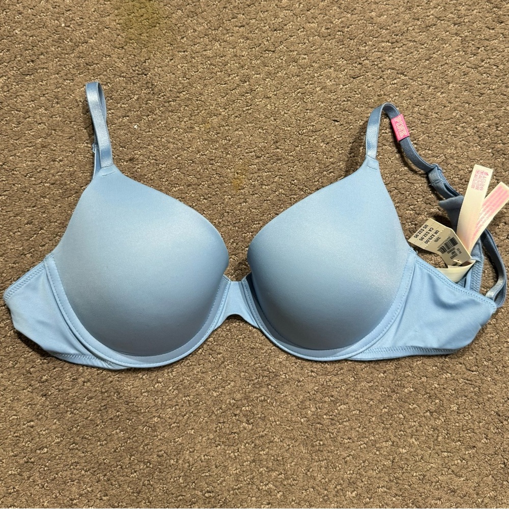 NWT 32D Light Blue PINK Push-Up Bra